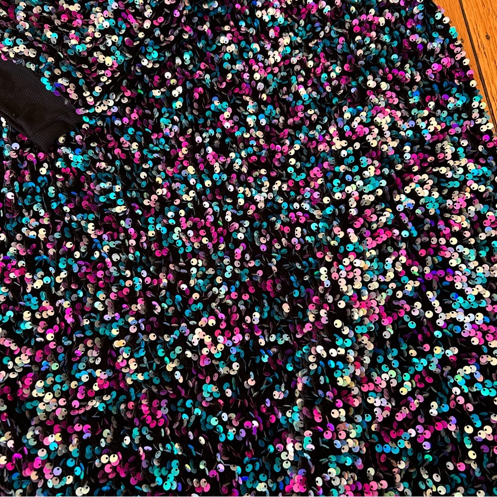 By Anthropologie Velvet Sequin Mini Dress - Picture 8 of 10